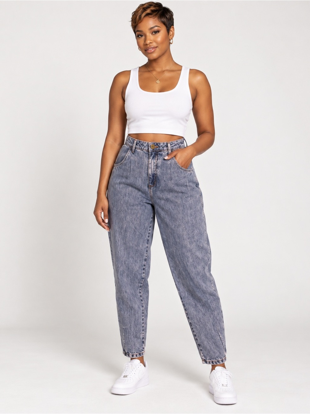High-Waist Relaxed Fit Women's Jeans Divero Size 42 US 8-10